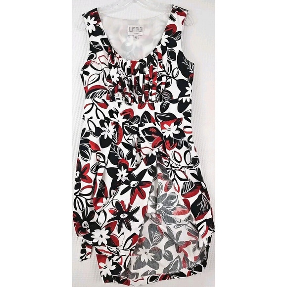 JULIAN TAYLOR ~Woman Size 12~ Black/Red Sleeveless Empire Waist Dress Belted. - Picture 8 of 9